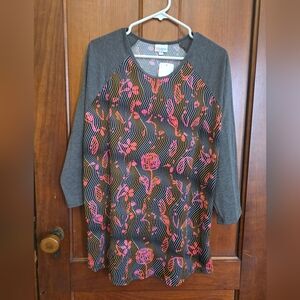 Gray and Multicolor Patterned Dress